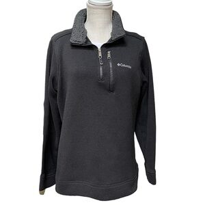 Columbia Black Fleece 1/4 Zip‎ Pullover Sweater with Front Pocket Size: L